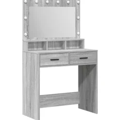 vidaXL Sminkbord>Smyckebord med låda Grå Sonoma 79 x 41 x 135 cm Konstruerat trä