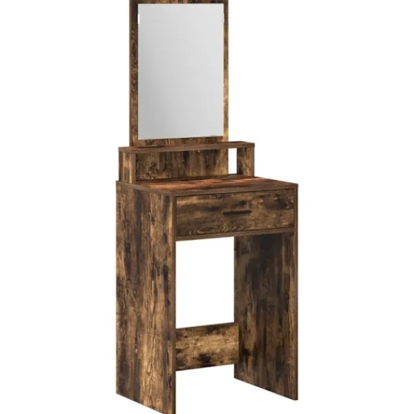 vidaXL Sminkbord>Smyckebord med låda Rökt ek 50 x 41 x 140 cm Konstruerat trä