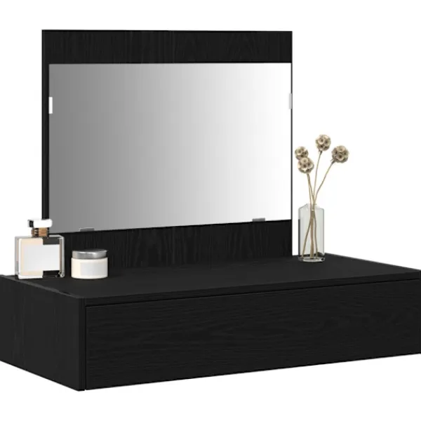 vidaXL Sminkbord>Smyckebord med låda Svart 83 x 40 x 70 cm Konstruerat trä