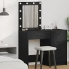 vidaXL Sminkbord>Smyckebord med låda Svart Ek 50 x 41 x 135 cm Konstruerat trä
