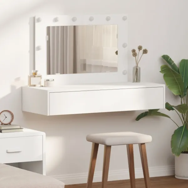 vidaXL Sminkbord>Smyckebord med låda Vit 100 x 40 x 70 cm Konstruerat trä
