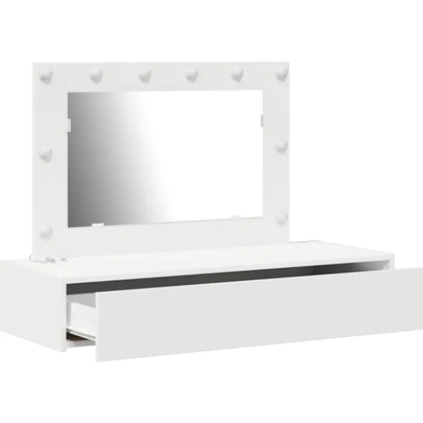 vidaXL Sminkbord>Smyckebord med låda Vit 100 x 40 x 70 cm Konstruerat trä