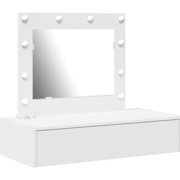 vidaXL Sminkbord>Smyckebord med låda Vit 83 x 40 x 70 cm Konstruerat trä
