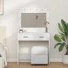 vidaXL Sminkbord>Smyckebord med låda Vit 78,5 x 41 x 135 cm Konstruerat trä