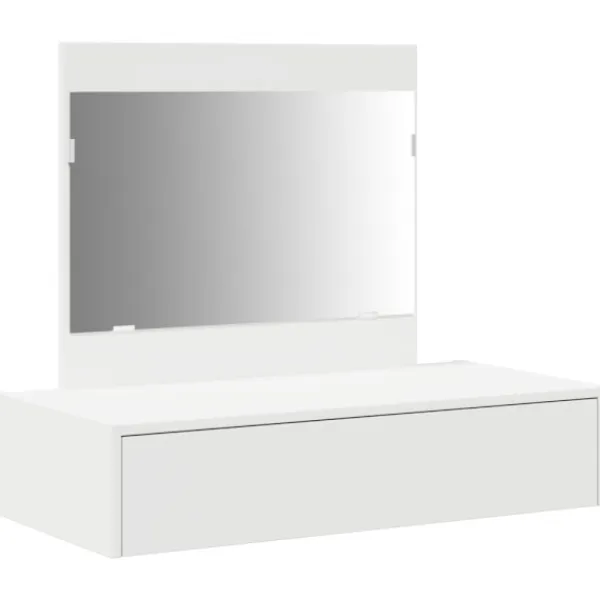 vidaXL Sminkbord>Smyckebord med låda Vit 83 x 40 x 70 cm Konstruerat trä