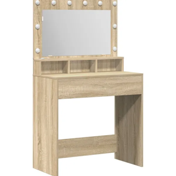 vidaXL Sminkbord>Smyckebord Sonoma-ek 75,5 x 41 x 135 cm Konstruerat trä