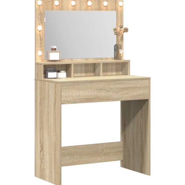 vidaXL Sminkbord>Smyckebord Sonoma-ek 75,5 x 41 x 135 cm Konstruerat trä