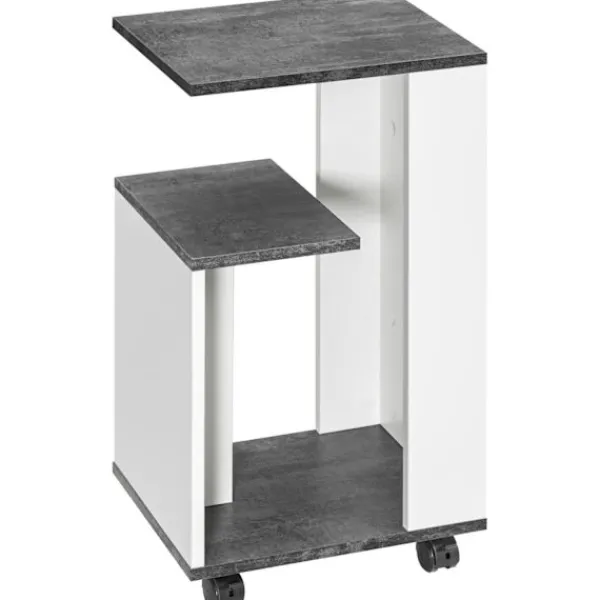 Northio Sängar>Sängbord Sidobord Med Hjul Soffbord Soffbord I Modern Design Soffbord Med 3 Hyllplan För Sovrum Vardagsrum Grå Vit