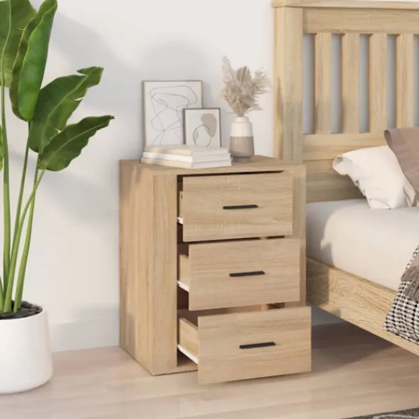 vidaXL Sängar>Sängbord sonoma-ek 50x36x60 cm konstruerat trä