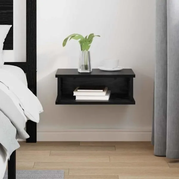 vidaXL Sängar>Sängbord Svart Ek 40 x 31 x 15 cm Konstruerat trä