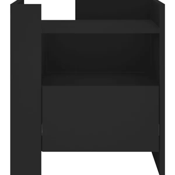 vidaXL Sängar>Sängbord svart 45x50x50 cm konstruerat trä