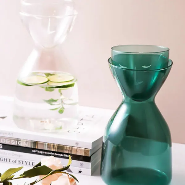 Matgrupper>Sängbordskaraffset med Tumblerglas, 1000ml/35oz Mrs. Night Set Vattenkaraff för Sovrum Nattduksbord eller Kök