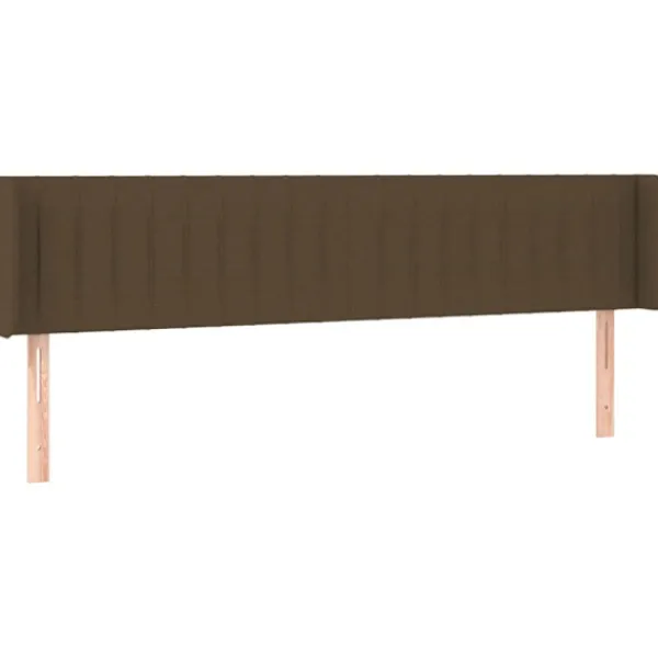 vidaXL Sängar>Sänggavel LED mörkbrun 183x16x78/88 cm tyg