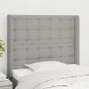 vidaXL Sängar>Sänggavel med kanter ljusgrå 93x16x118/128 cm tyg