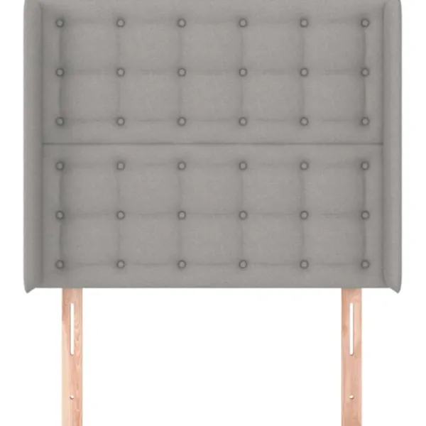 vidaXL Sängar>Sänggavel med kanter ljusgrå 93x16x118/128 cm tyg