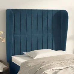 vidaXL Sängar>Sänggavel med kanter mörkblå 83x23x118/128 cm sammet