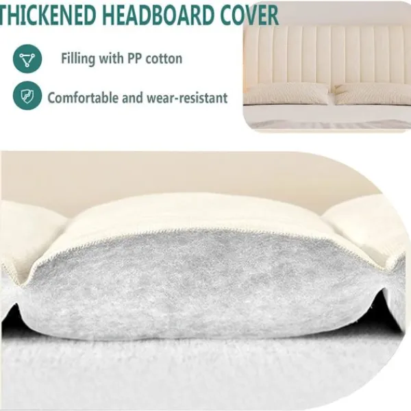Sängar>Sänggavel Överdrag Med Vaddering Mjuk Stretch Enfärgat Gavelöverdrag Tjockt Dammtätt Sänggavelskydd 180CM