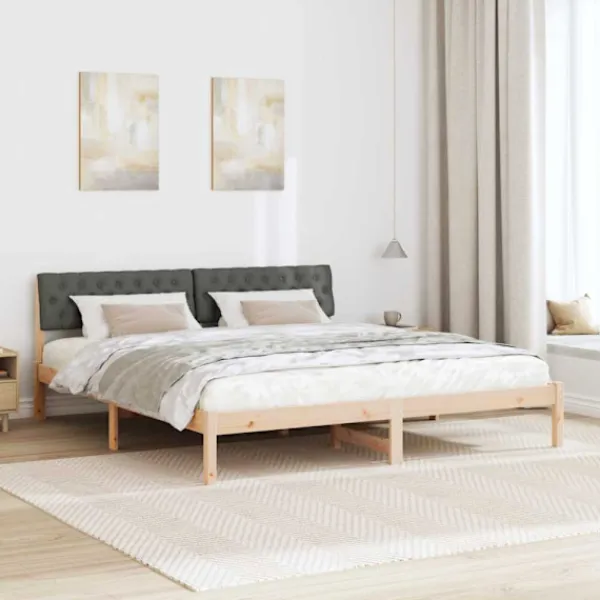 vidaXL Sängar>Sängram brun och mörkgrå 180 x 200 cm Massiv furu