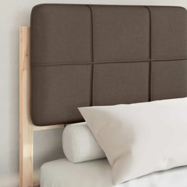vidaXL Sängar>Sängram med Klädd Huvudgavel Taupe 140 x 200 cm Massiv furu