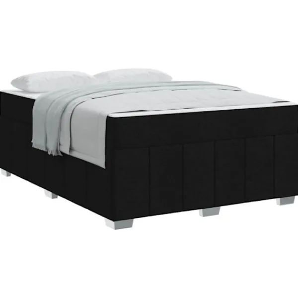 vidaXL Sängar>Sängram med madrass Svart 140 x 200 cm tyg