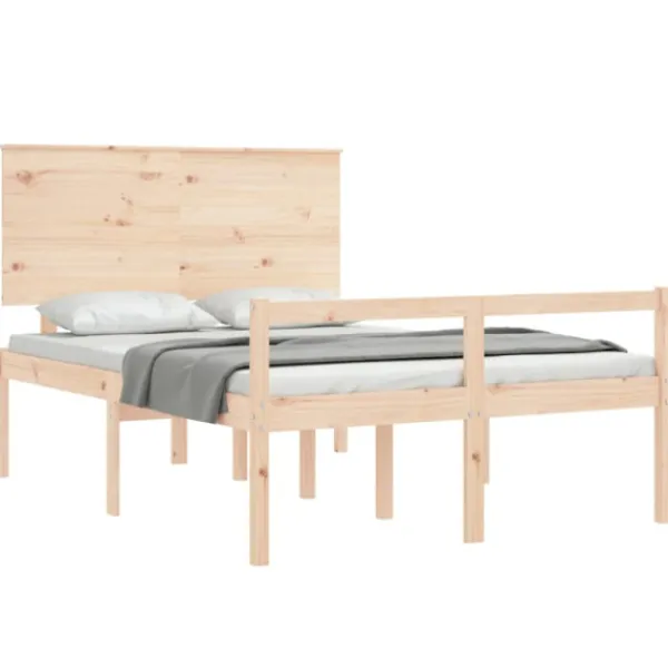 vidaXL Sängar>Sängram med sänggavel 140x190 cm massivt trä