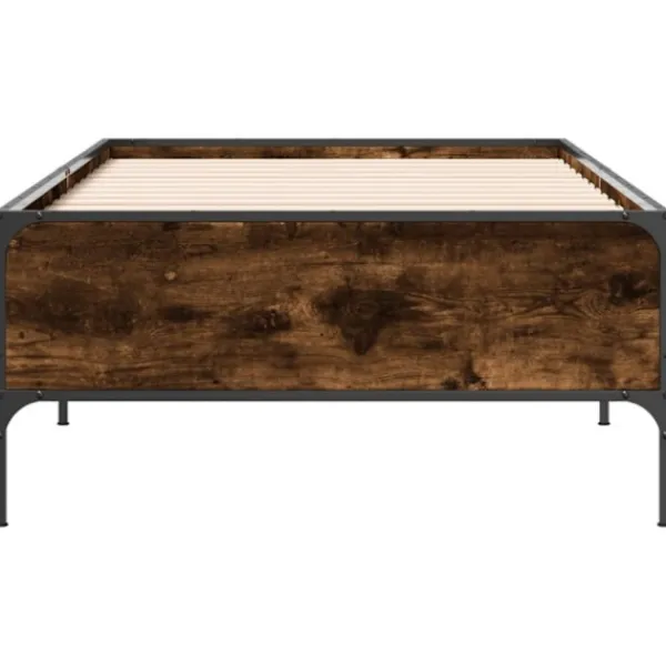 vidaXL Sängar>Sängram rökfärgad ek 90x190 cm konstruerat trä och metall