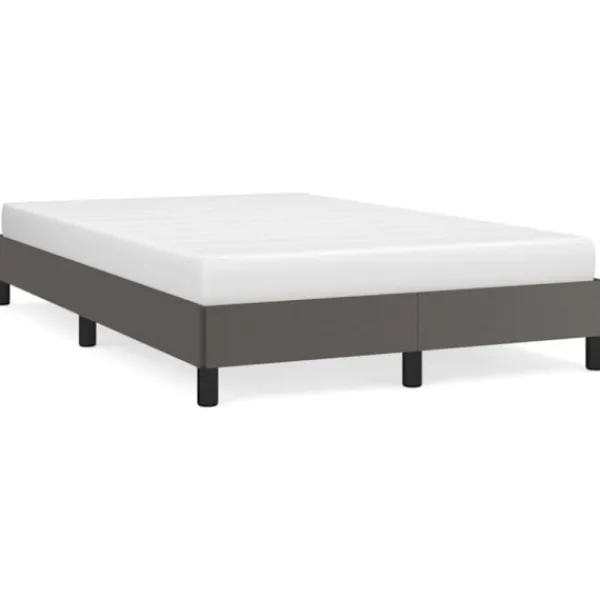 vidaXL Sängar>sängram utan madrass grå 120x190 cm konstläder