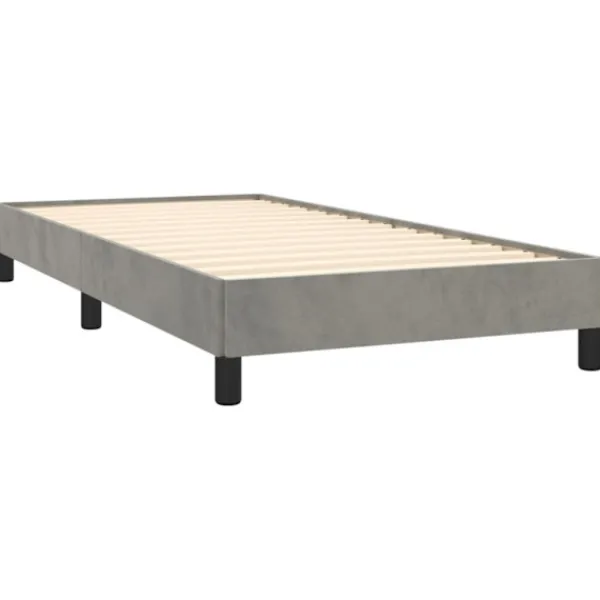 vidaXL Sängar>Sängram utan madrass ljusgrå 90x200 cm sammet