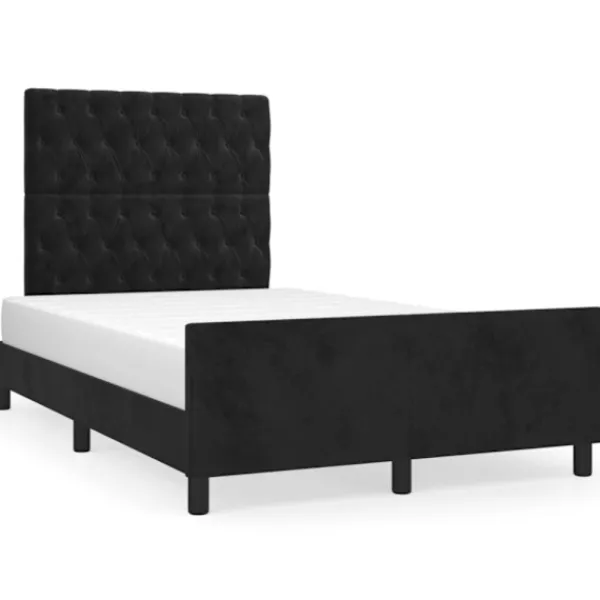 vidaXL Sängar>Sängram utan madrass svart 120x200 cm sammet