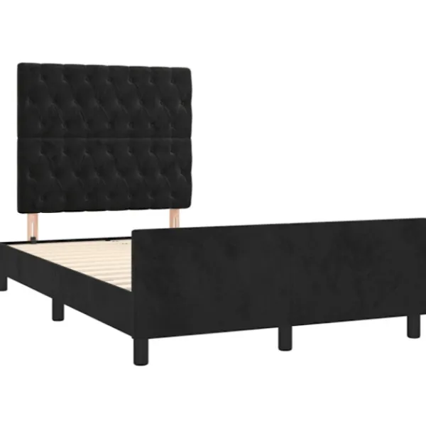 vidaXL Sängar>Sängram utan madrass svart 120x200 cm sammet