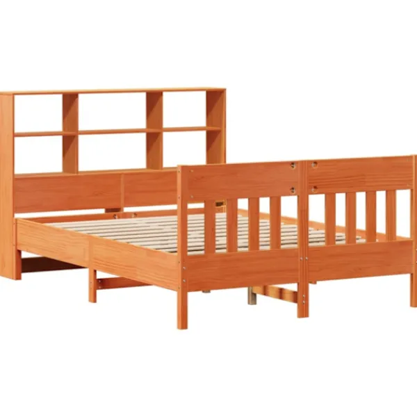 vidaXL Sängar>Sängram utan madrass vaxbrun 140x190 cm massiv furu