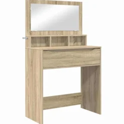 vidaXL Sminkbord>Sängrum Smyckesbord med låda Sonoma-ek 80 x 39,6 x 135 cm