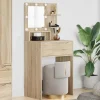 vidaXL Sminkbord>Sängrum Smyckesbord med låda Sonoma-ek 80 x 39,6 x 135 cm