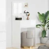vidaXL Sminkbord>Sängrum Smyckesbord med låda Högblanka vita 80 x 39,6 x 135 cm