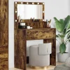 vidaXL Sminkbord>Sängrum Smyckesbord Rökt ek 80 x 39,6 x 135 cm Konstruerat trä