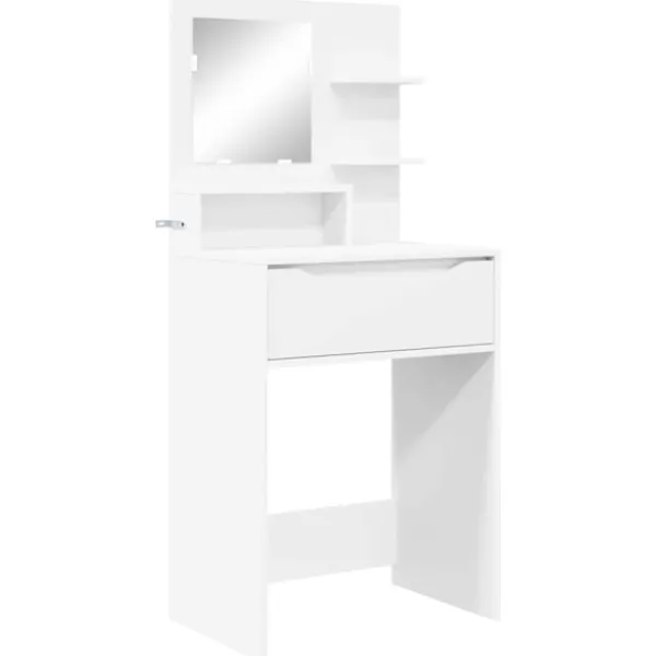 vidaXL Sminkbord>Sängrum Smyckesbord Vit 80 x 39,6 x 135 cm Konstruerat trä