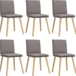 vidaXL Matgrupper>Snurrbara matstolar 6 st taupe tyg