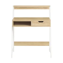 SoBuy Kontorsmöbler>Datorskrivbord med 1 låda i träfärg 80x50x100cm, industriell FWT63-N