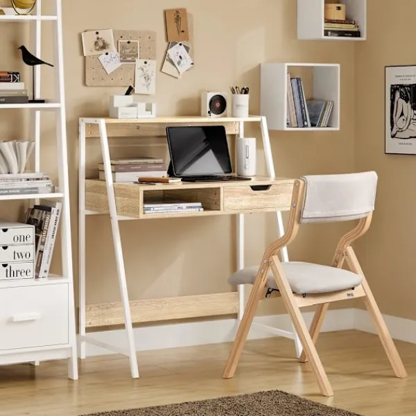 SoBuy Kontorsmöbler>Datorskrivbord med 1 låda i träfärg 80x50x100cm, industriell FWT63-N