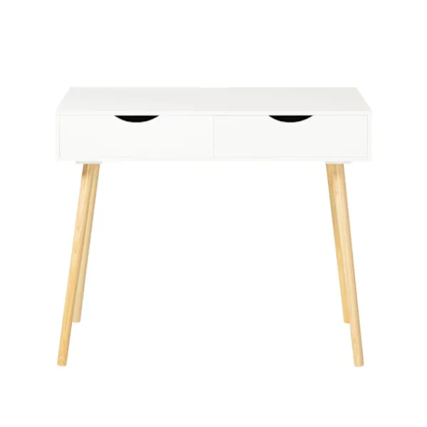 SoBuy Kontorsmöbler>Datorskrivbord med 1 låda i träfärg 90x45x77cm, minimalistisk FWT40-WN