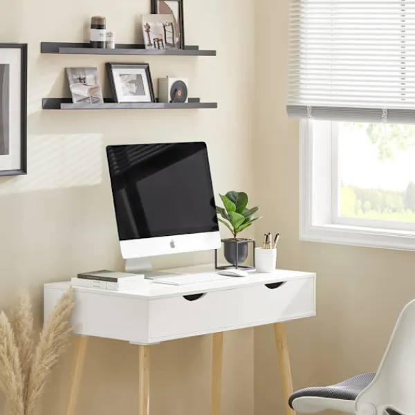 SoBuy Kontorsmöbler>Datorskrivbord med 1 låda i träfärg 90x45x77cm, minimalistisk FWT40-WN