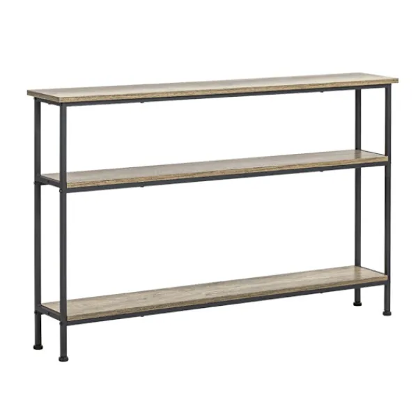 SoBuy Hyllor>Entrékonsol med 3 hyllor i svart 122x20x77cm, industriell FSB49-PZ