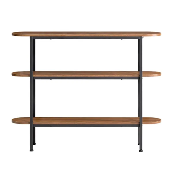 SoBuy Hyllor>Entrékonsol med 3 hyllor i brun 110x25x85cm, industriell FSB67-WS