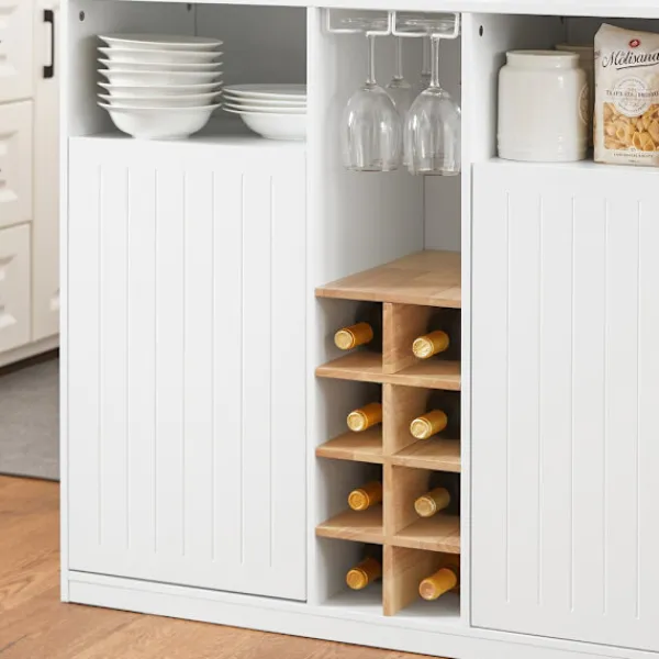 SoBuy Köksö>Köksö med 2 dörrar i träfärg 105x60x105cm, klassisk KNL07-WN