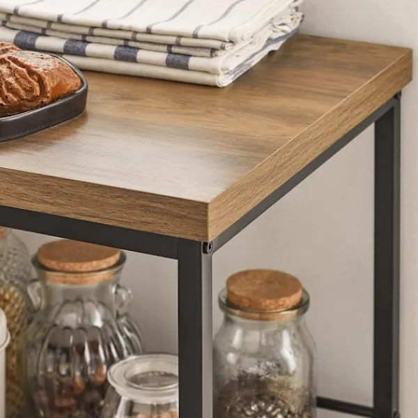 SoBuy Köksö>Köksö med 5 hyllor i brun 110x45x91cm, industriell SVW18-F