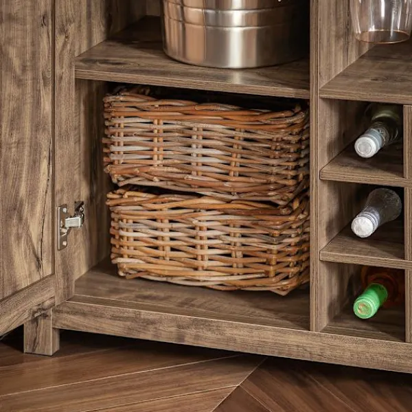 SoBuy Köksö>Köksö med 3 hyllor i träfärg 110x55x95cm, rustik SVW20-N