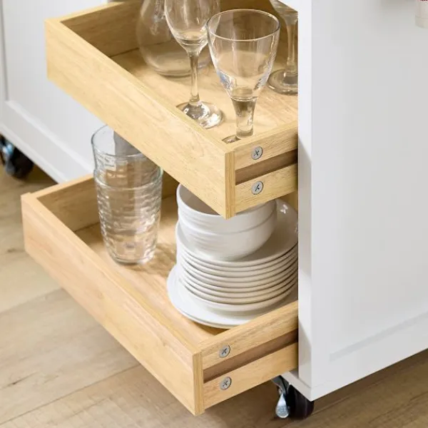 SoBuy Köksö>Köksö med 1 låda i träfärg 90.5x38x86.5cm, funktionell FKW131-WN