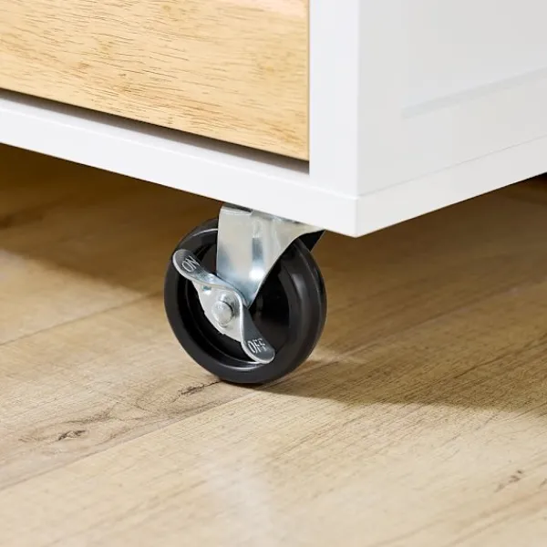 SoBuy Köksö>Köksö med 1 låda i träfärg 90.5x38x86.5cm, funktionell FKW131-WN