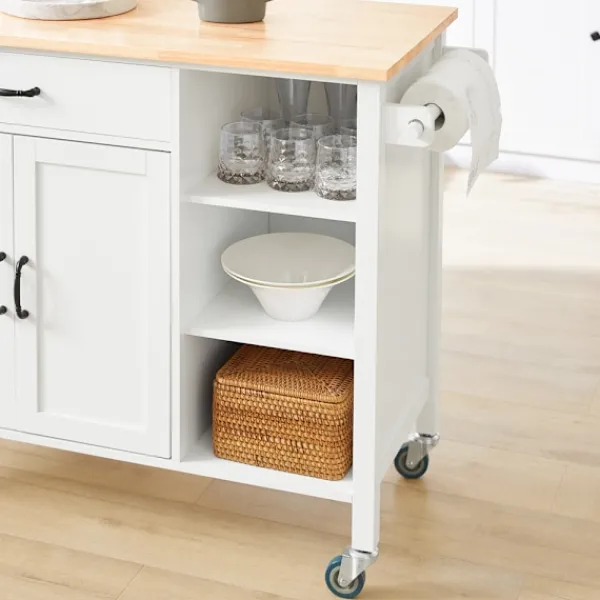 SoBuy Köksö>Köksö med 1 låda i träfärg 108x48x89cm, modern FKW103-WN