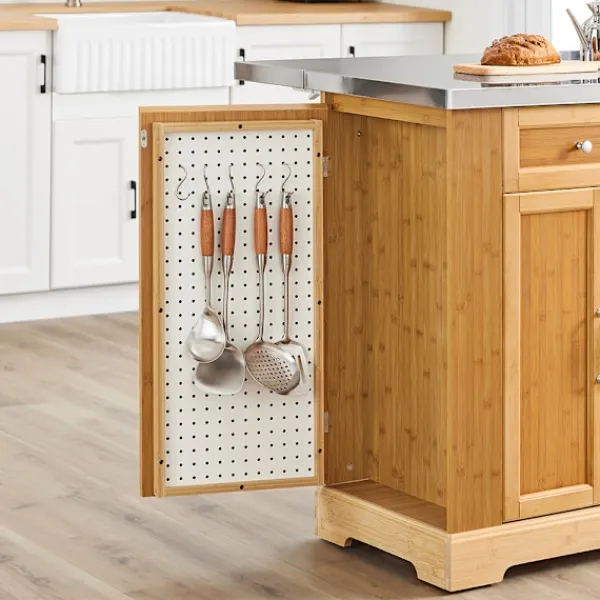SoBuy Köksö>Köksö med 2 lådor i träfärg 107x71x92.5cm, funktionell FKW130-N